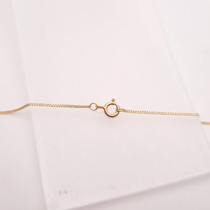 9ct Yellow Gold Diamond Set Donut / Ring Pendant With Swinging Bar Necklace