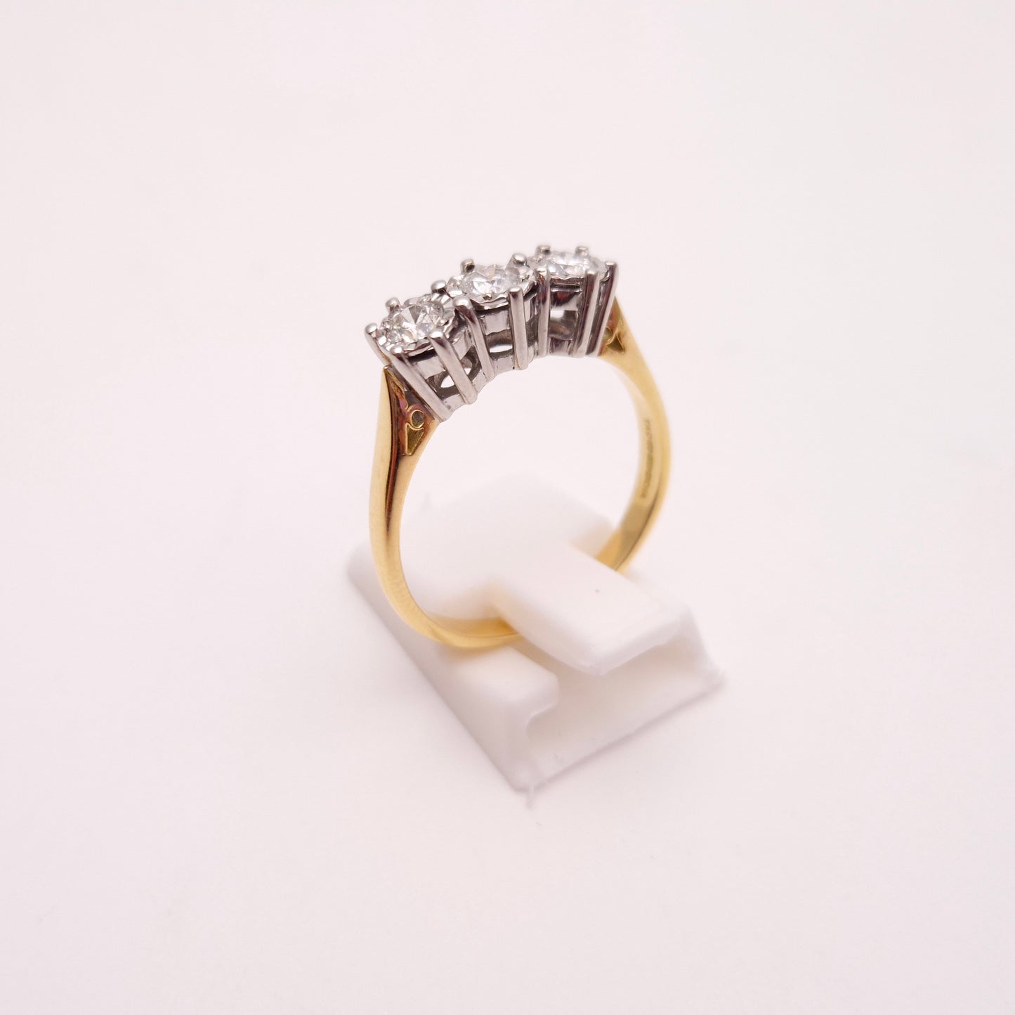 18ct Yellow Gold Illusion Set Diamond Trilogy Ring 0.5TCW