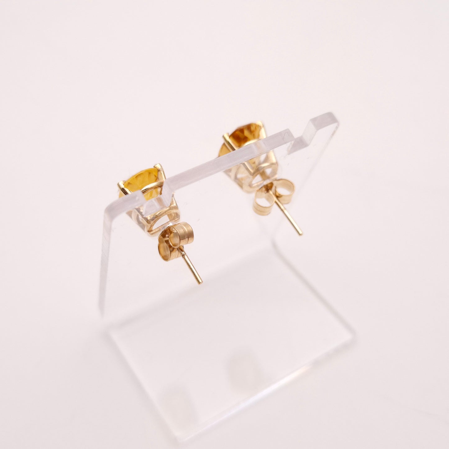 9ct Yellow Gold Large Oval Cut Citrine Solitaire Stud Earrings
