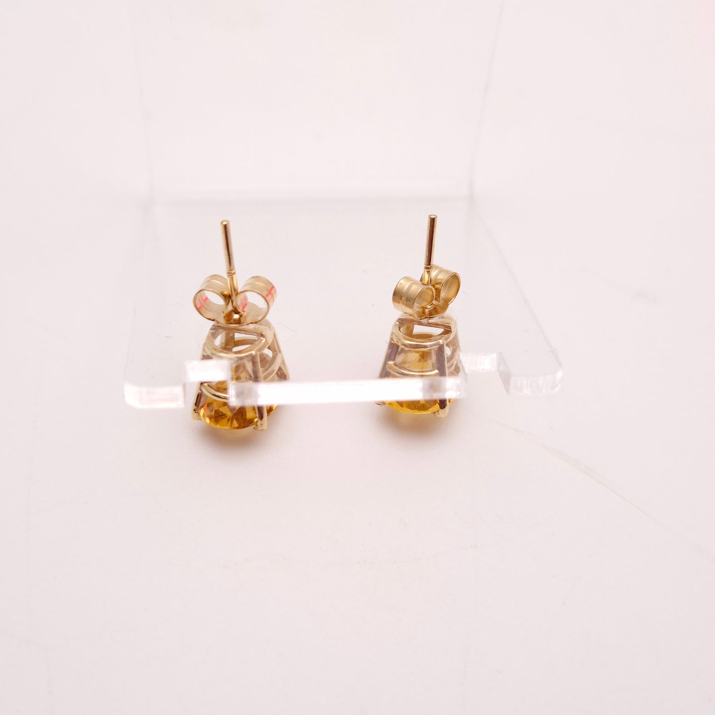 9ct Yellow Gold Large Oval Cut Citrine Solitaire Stud Earrings