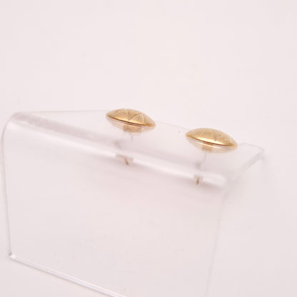 9ct Yellow Gold Diamond Cut Textured Domed Round Stud Earrings
