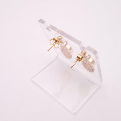 9ct Yellow Gold Oval Cabochon Opal Rope Twist Edge Drop Earrings