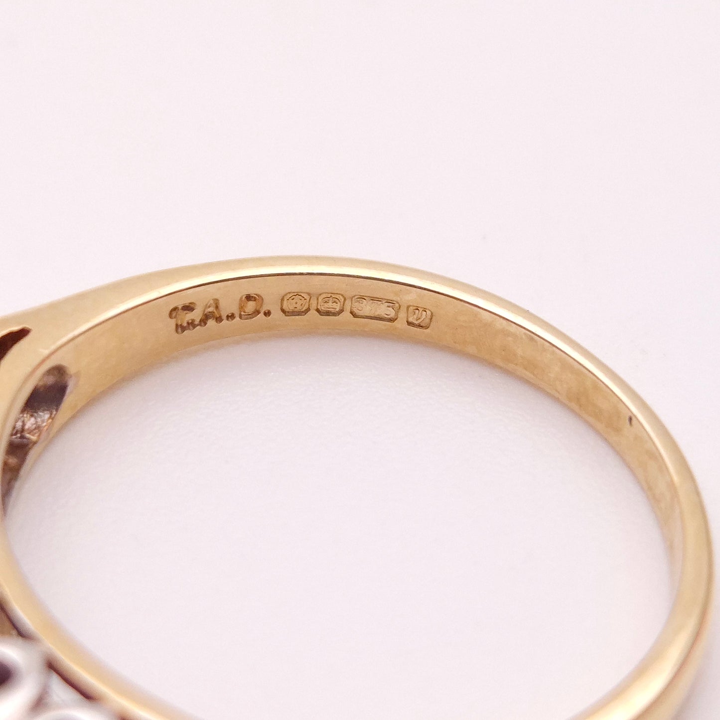 9ct Yellow Gold Ruby and Diamond Half Eternity Row Ring