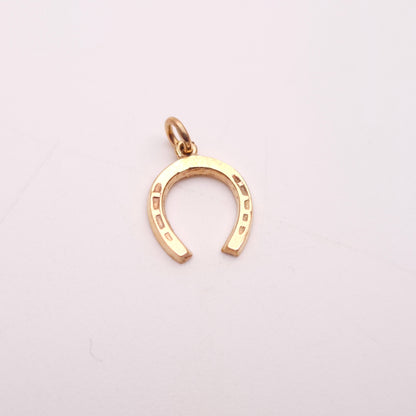 9ct Yellow Gold Small Hollow Horseshoe Charm / Pendant