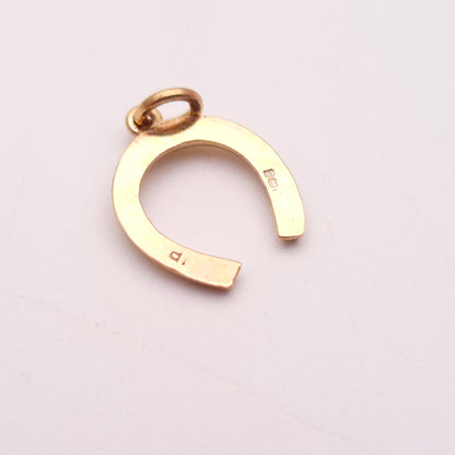9ct Yellow Gold Small Hollow Horseshoe Charm / Pendant