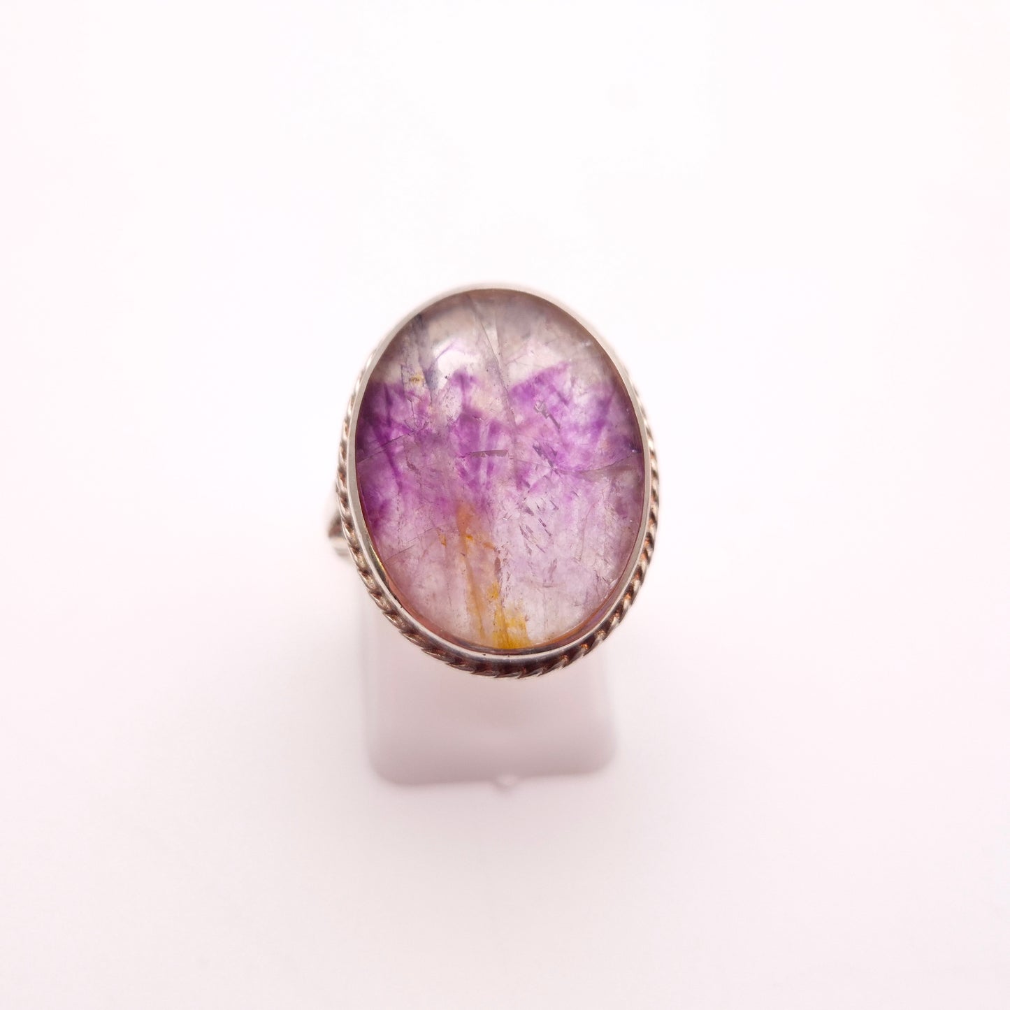 Sterling Silver Large Oval Cabochon Statement Blue John Cocktail Ring