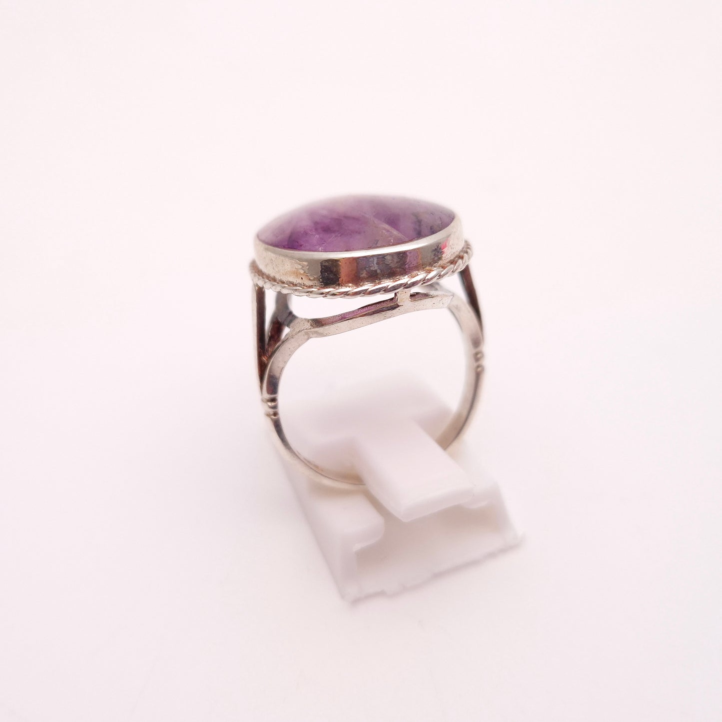 Sterling Silver Large Oval Cabochon Statement Blue John Cocktail Ring