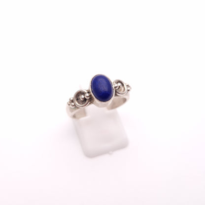 Sterling Silver Lapis Lazuli Solitaire Statement Ring