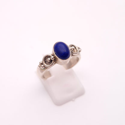 Sterling Silver Lapis Lazuli Solitaire Statement Ring