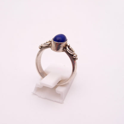 Sterling Silver Lapis Lazuli Solitaire Statement Ring
