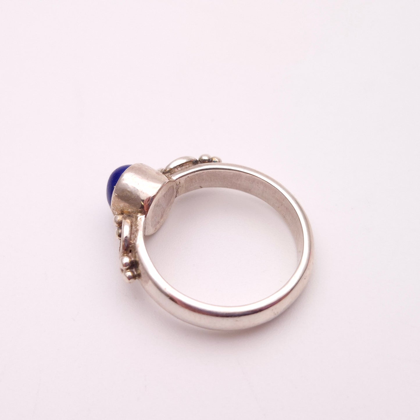Sterling Silver Lapis Lazuli Solitaire Statement Ring