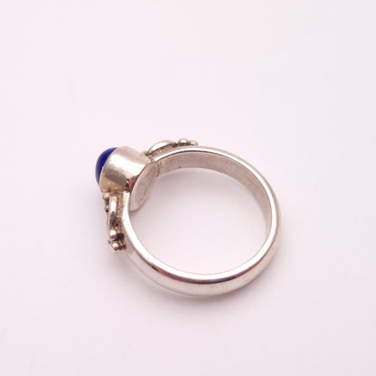 Sterling Silver Lapis Lazuli Solitaire Statement Ring