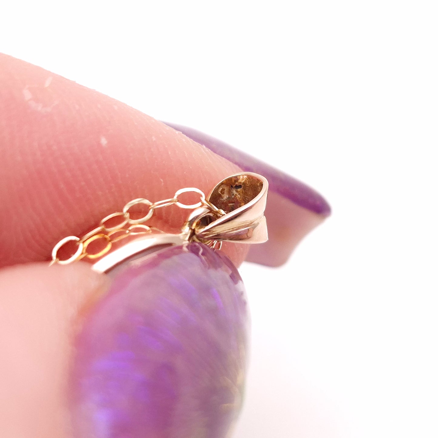 9ct Yellow Gold Vintage Oval Cabochon Moonstone Solitaire Pendant Necklace