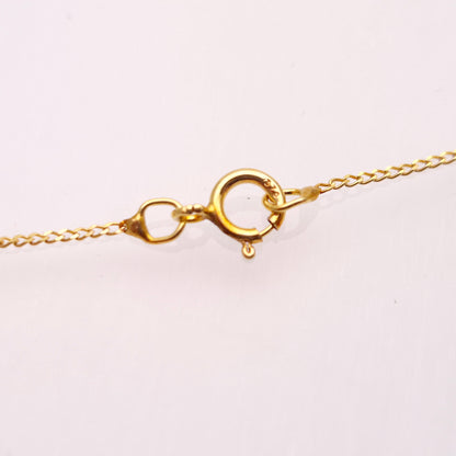 9ct Two-Tone White and Yellow Gold Diamond Set T-Bar Pendant and Chain Necklace