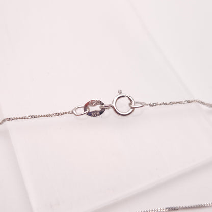 9ct White Gold Graduated Three Stone Cubic Zirconia Pendant and Chain Necklace