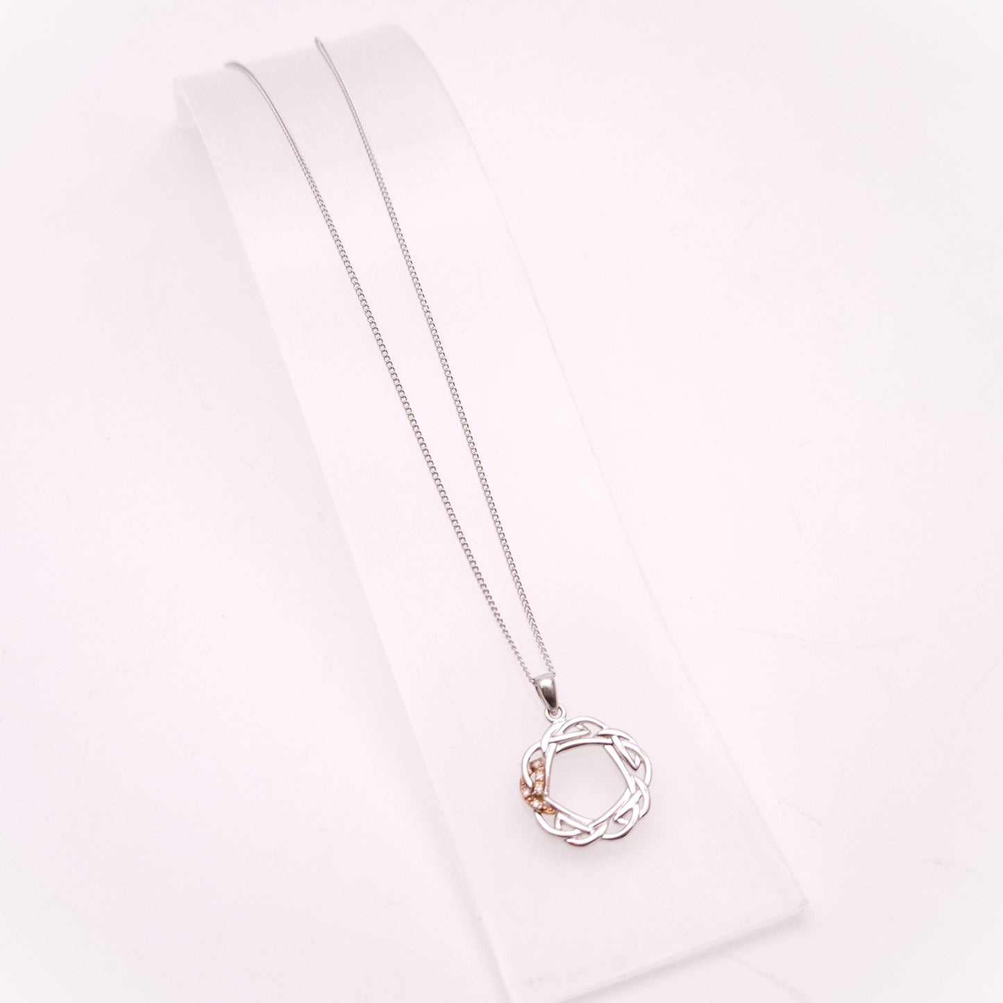 Sterling Silver and Rose Gold Clogau Hearts Entwined / Eternal Love Necklace