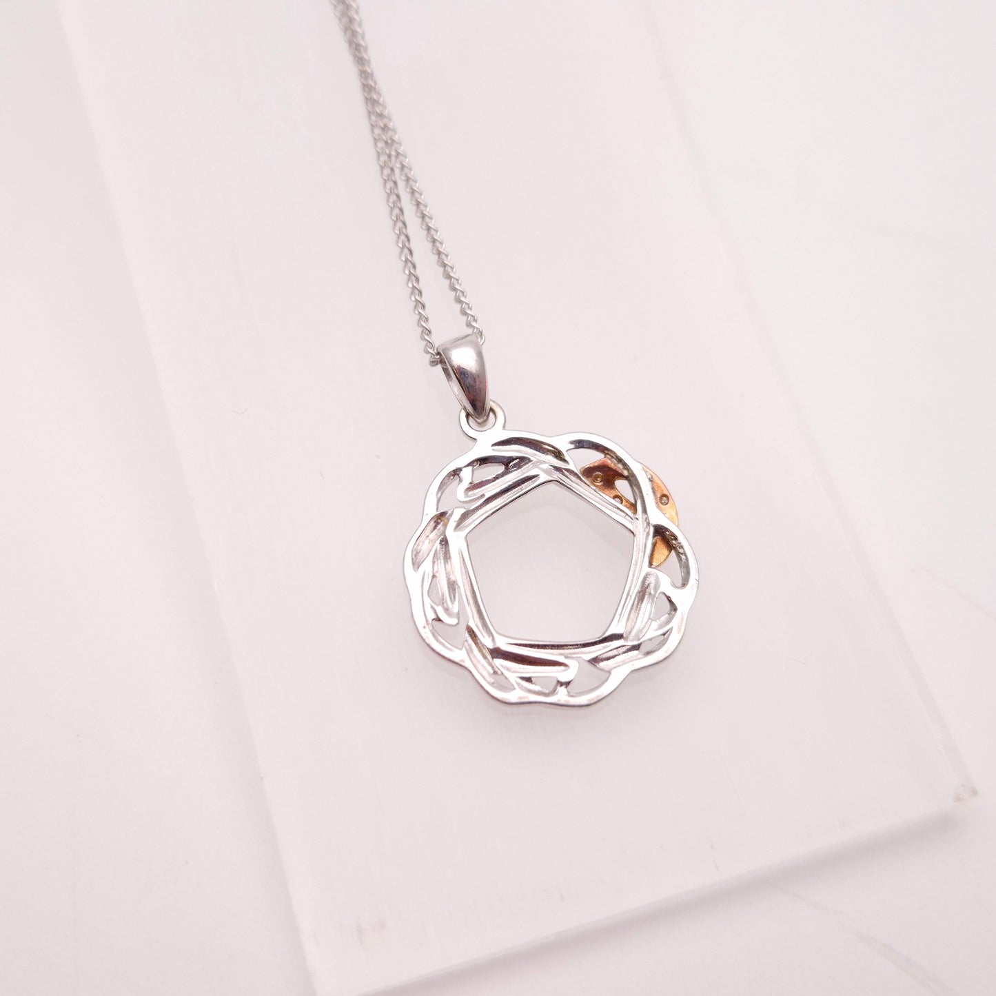 Sterling Silver and Rose Gold Clogau Hearts Entwined / Eternal Love Necklace