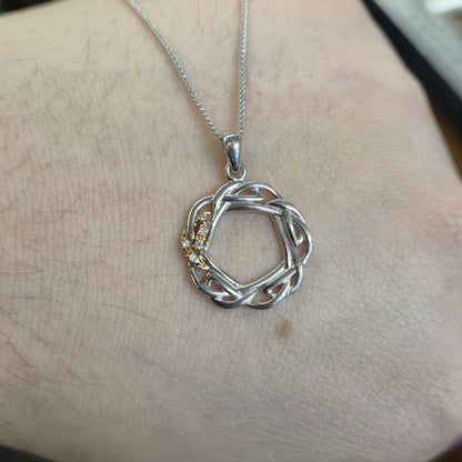 Sterling Silver and Rose Gold Clogau Hearts Entwined / Eternal Love Necklace