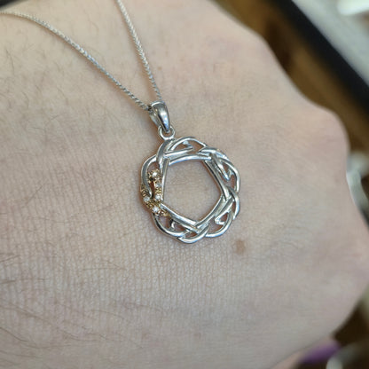 Sterling Silver and Rose Gold Clogau Hearts Entwined / Eternal Love Necklace