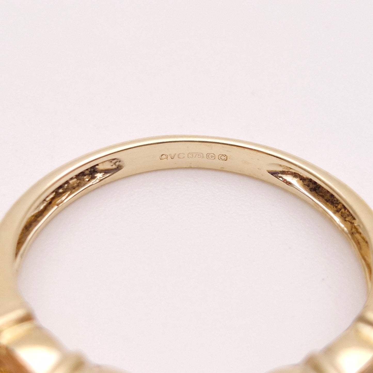 9ct Yellow Gold Round Cut 5 Stone Citrine Row Ring