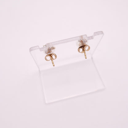 9ct Two Tone White and Rose Gold Diamond Modern Style Stud Earrings