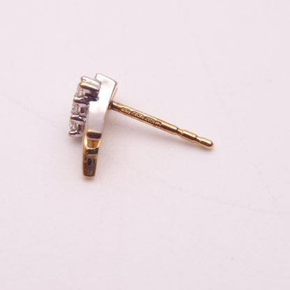 9ct Two Tone White and Rose Gold Diamond Modern Style Stud Earrings