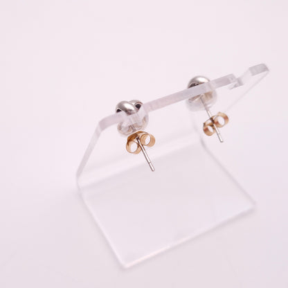 9ct White Gold 3 Strand Lightweight Knot Stud Earrings