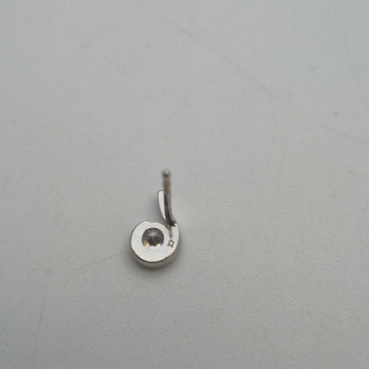 9ct White Gold Round Cubic Zirconia CZ Teardrop Wave Stud Earring