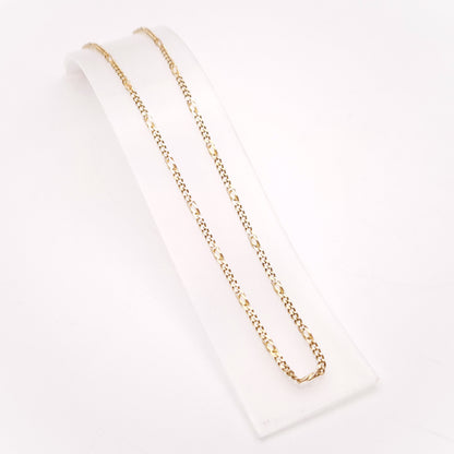 9ct Yellow Gold Fancy Link 62cm / 25 Inch 1 + 5 Figaro Chain Necklace