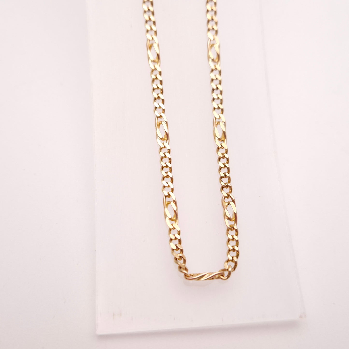 9ct Yellow Gold Fancy Link 62cm / 25 Inch 1 + 5 Figaro Chain Necklace