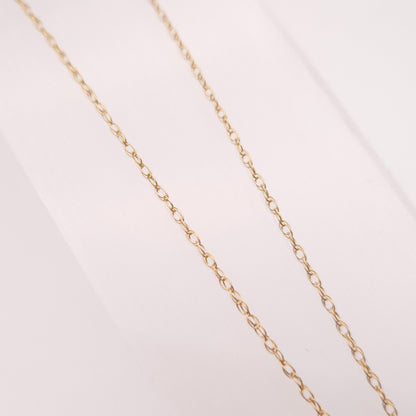 9ct Yellow Gold Small Oval Half Patterned Locket and Chain Necklace