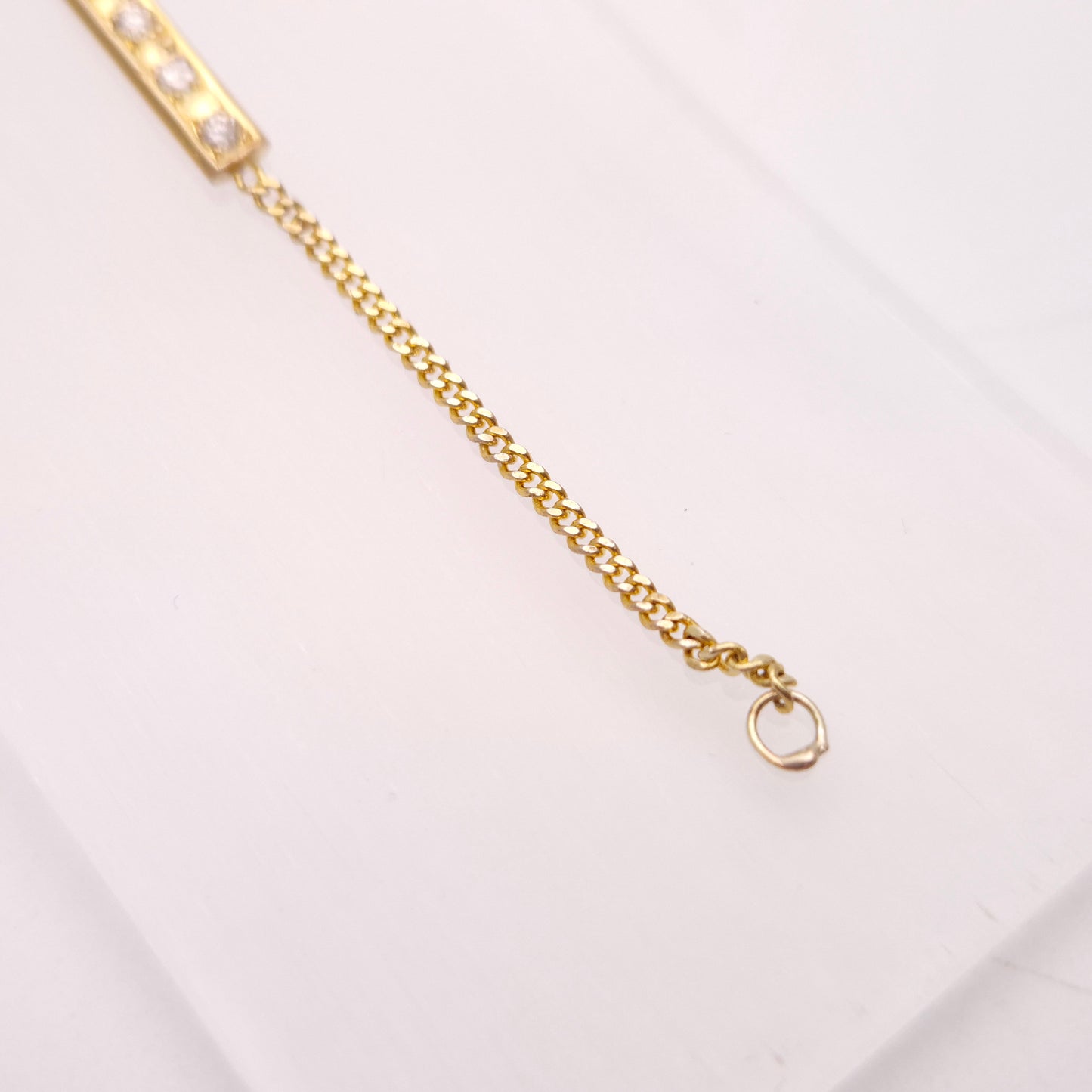 14ct Yellow Gold Vintage Diamond Set Bar Station Bracelet