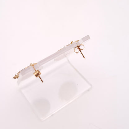 9ct Two-Tone Yellow and White Gold Sun and Moon Lightweight Drop Earrings