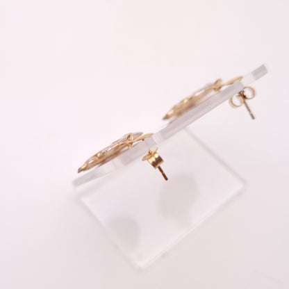 9ct Two-Tone Yellow and White Gold Sun and Moon Lightweight Drop Earrings