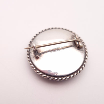 Sterling Silver Vintage Round Butterfly Wing Empress of England Boat Brooch