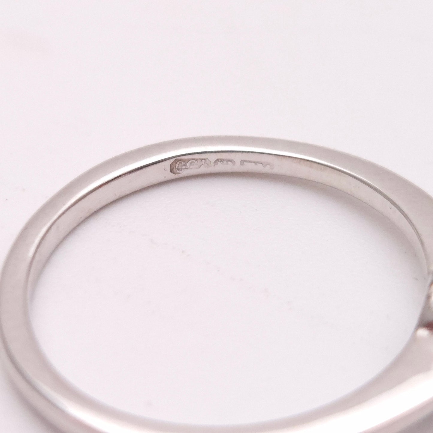 18ct White Gold ~0.15ct Diamond Half Bezel Set Solitaire Ring