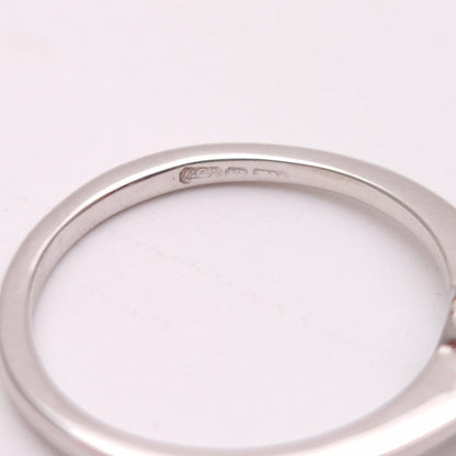 18ct White Gold ~0.15ct Diamond Half Bezel Set Solitaire Ring