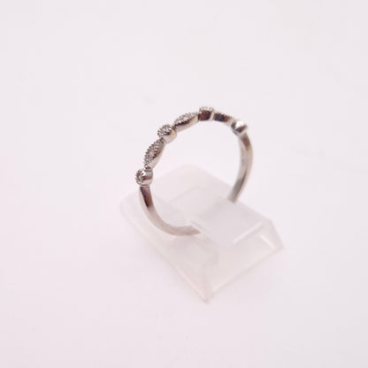 9ct White Gold Diamond Set Half Eternity Fancy Round / Marquise Panel Band Ring