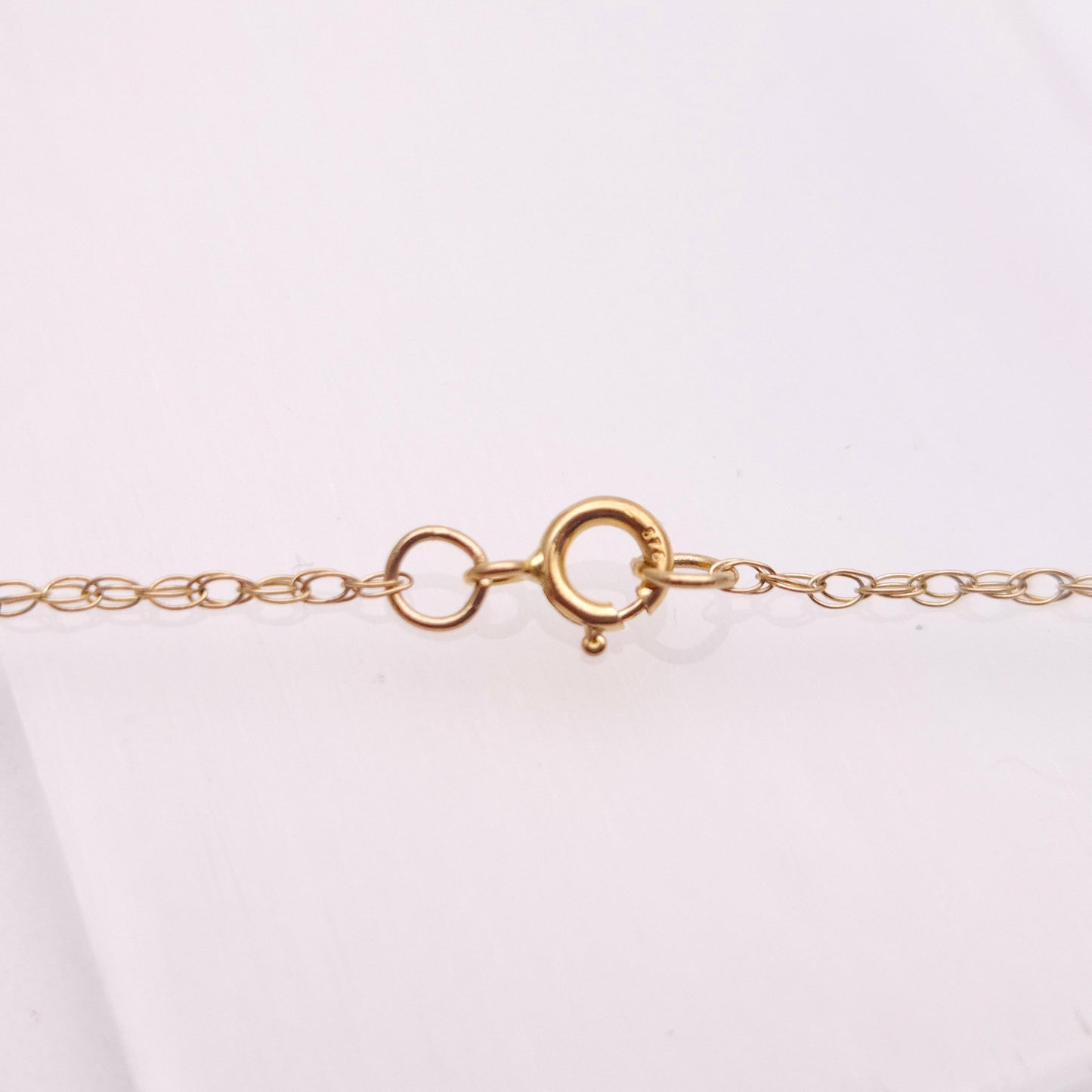 9ct Yellow Gold Vintage Purple Jade Chinese Character Heart Pendant Necklace