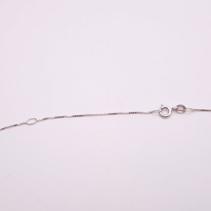 9ct White Gold Marquise Cut Emerald Solitaire Pendant Necklace