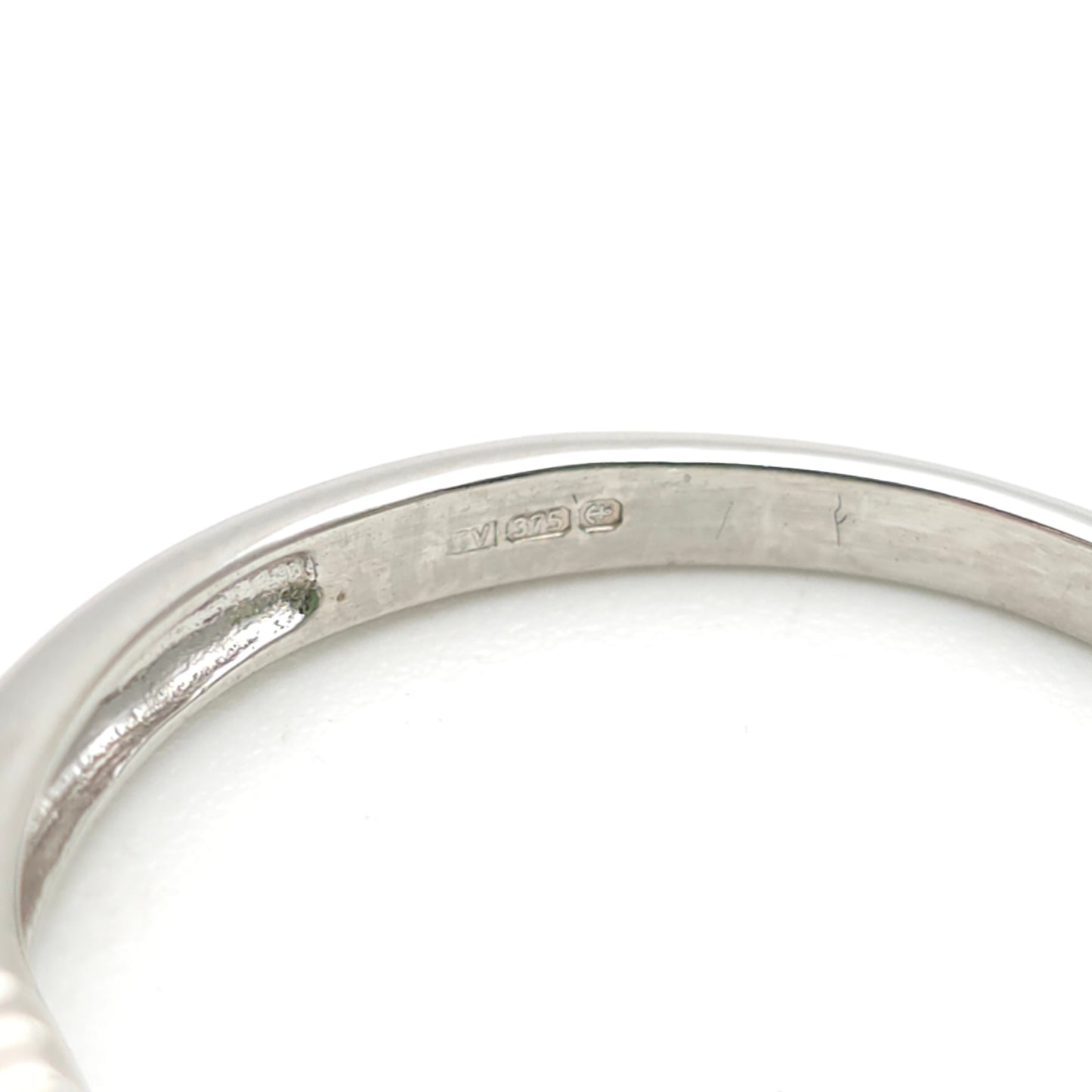 9ct White Gold Vari-Hue Green , Yellow, White Sapphire Five Stone Row Ring