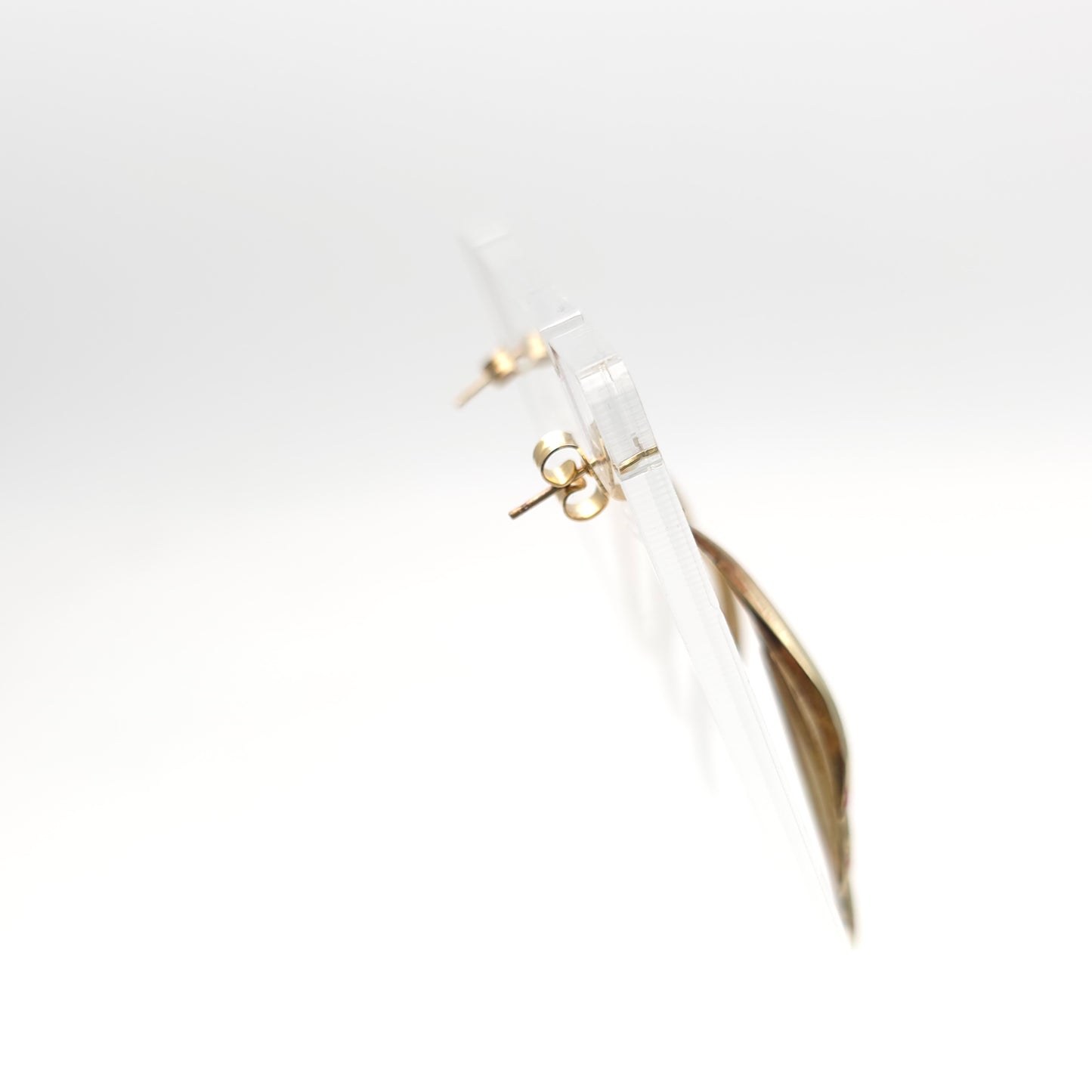 9ct Yellow Gold Extra Large Lightweight Openwork Wiggle Drop Earrings