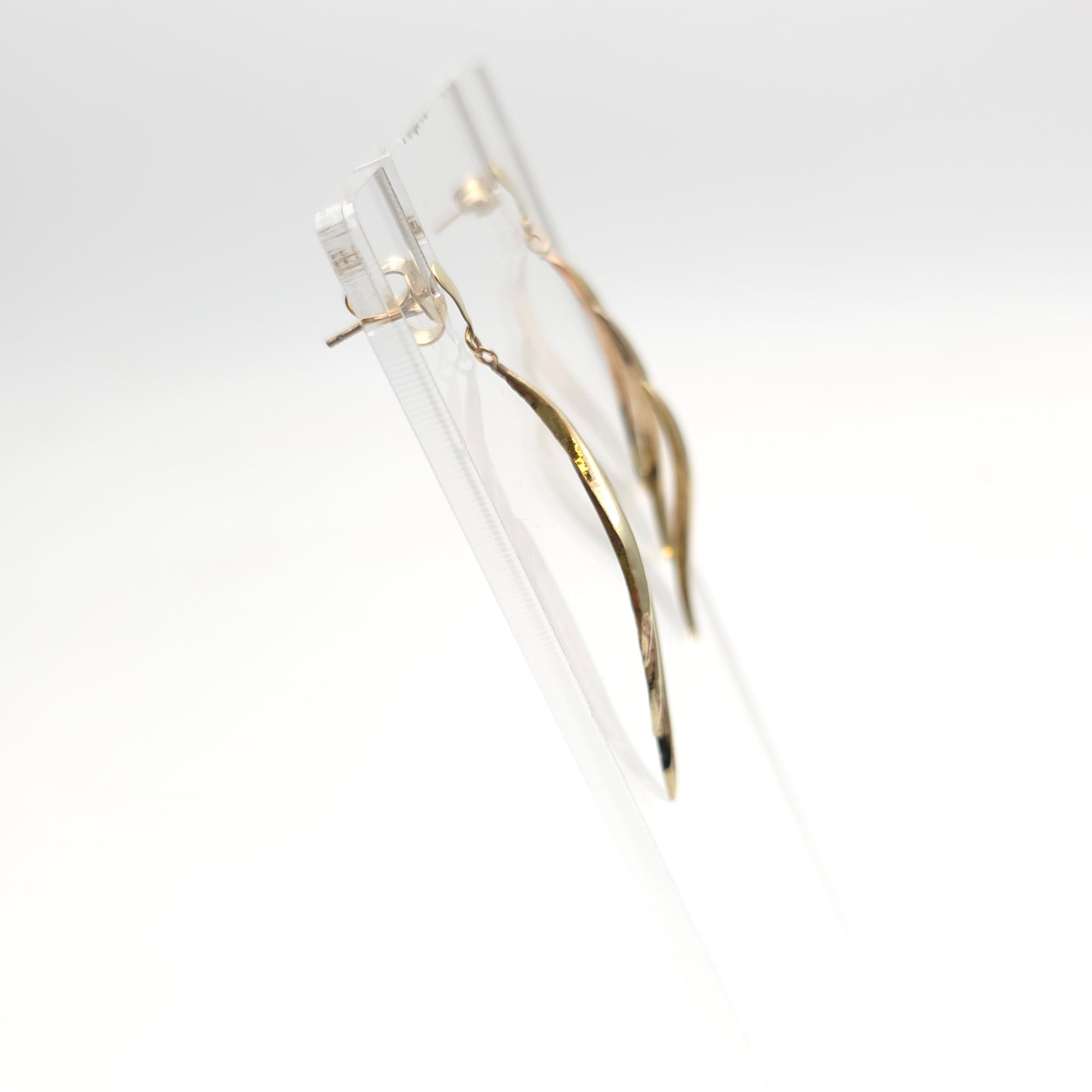 9ct Yellow Gold Extra Large Lightweight Openwork Wiggle Drop Earrings