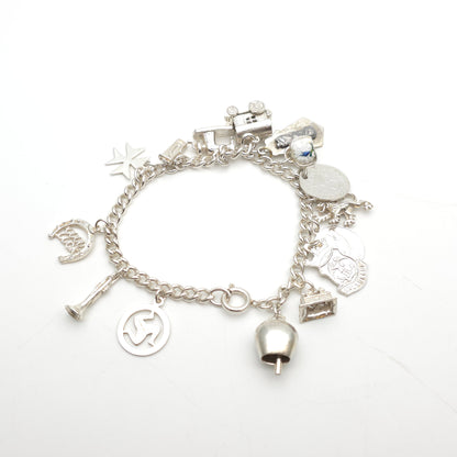 Sterling Silver Vintage Charm Bracelet With Multiple Charms Inc. Caravan etc