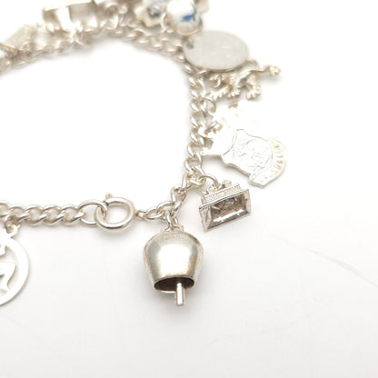 Sterling Silver Vintage Charm Bracelet With Multiple Charms Inc. Caravan etc