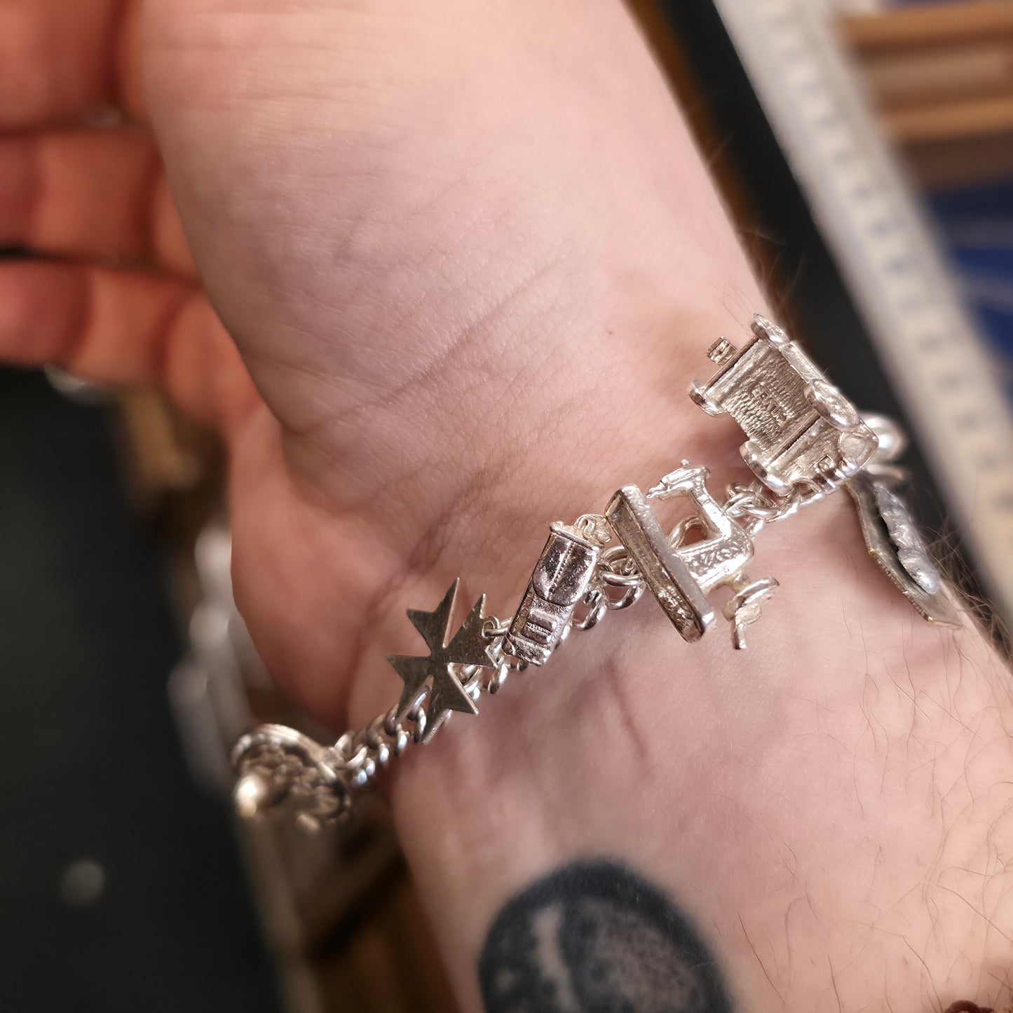 Sterling Silver Vintage Charm Bracelet With Multiple Charms Inc. Caravan etc