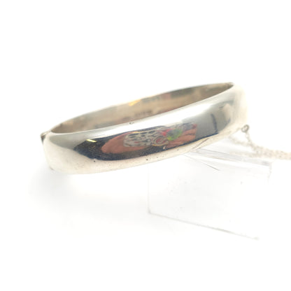 Sterling Silver Vintage 1940s Half Patterned Engraved Foliate Bangle