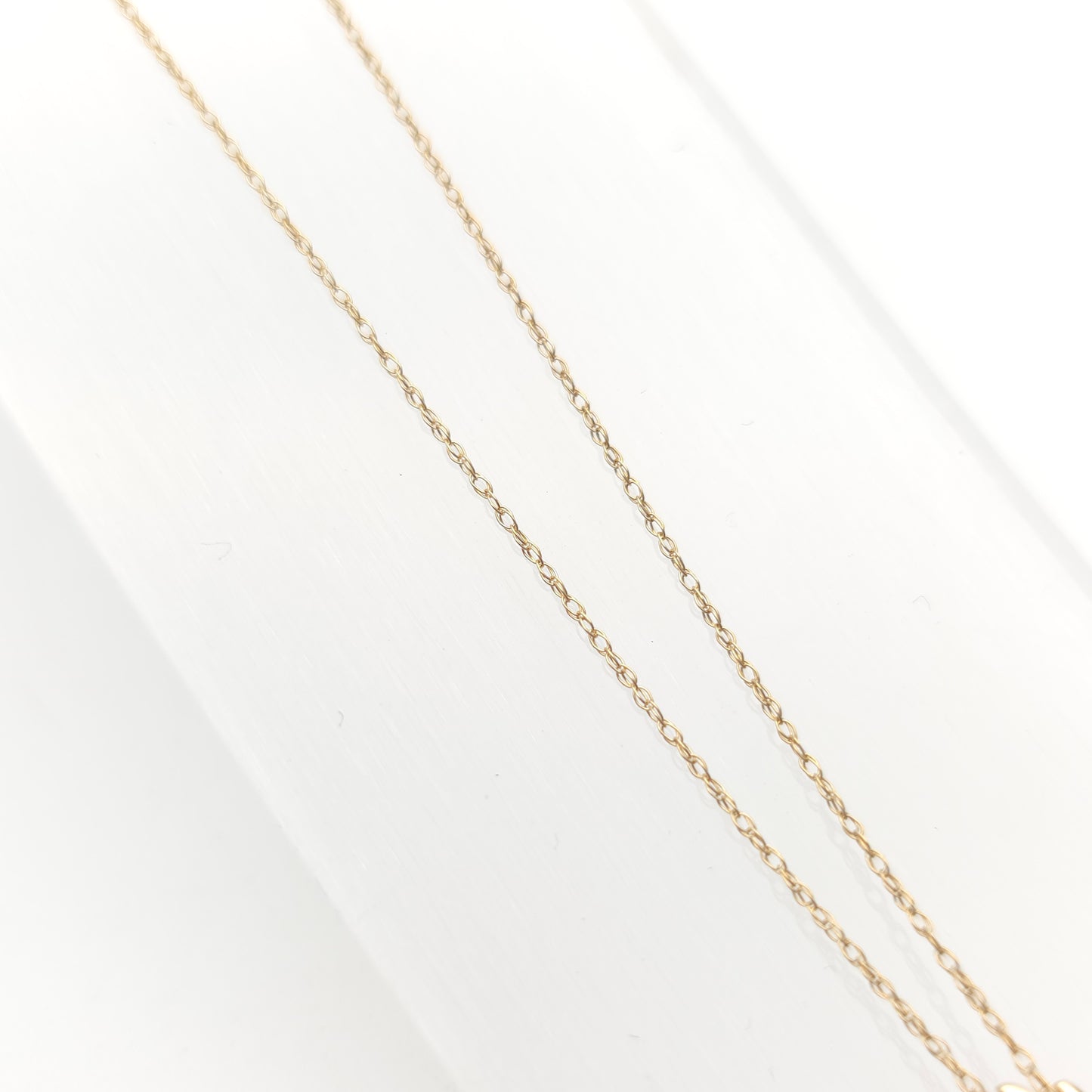 9ct Yellow Gold Foliate Marquise Ruby and Small Round Diamond Pendant Necklace