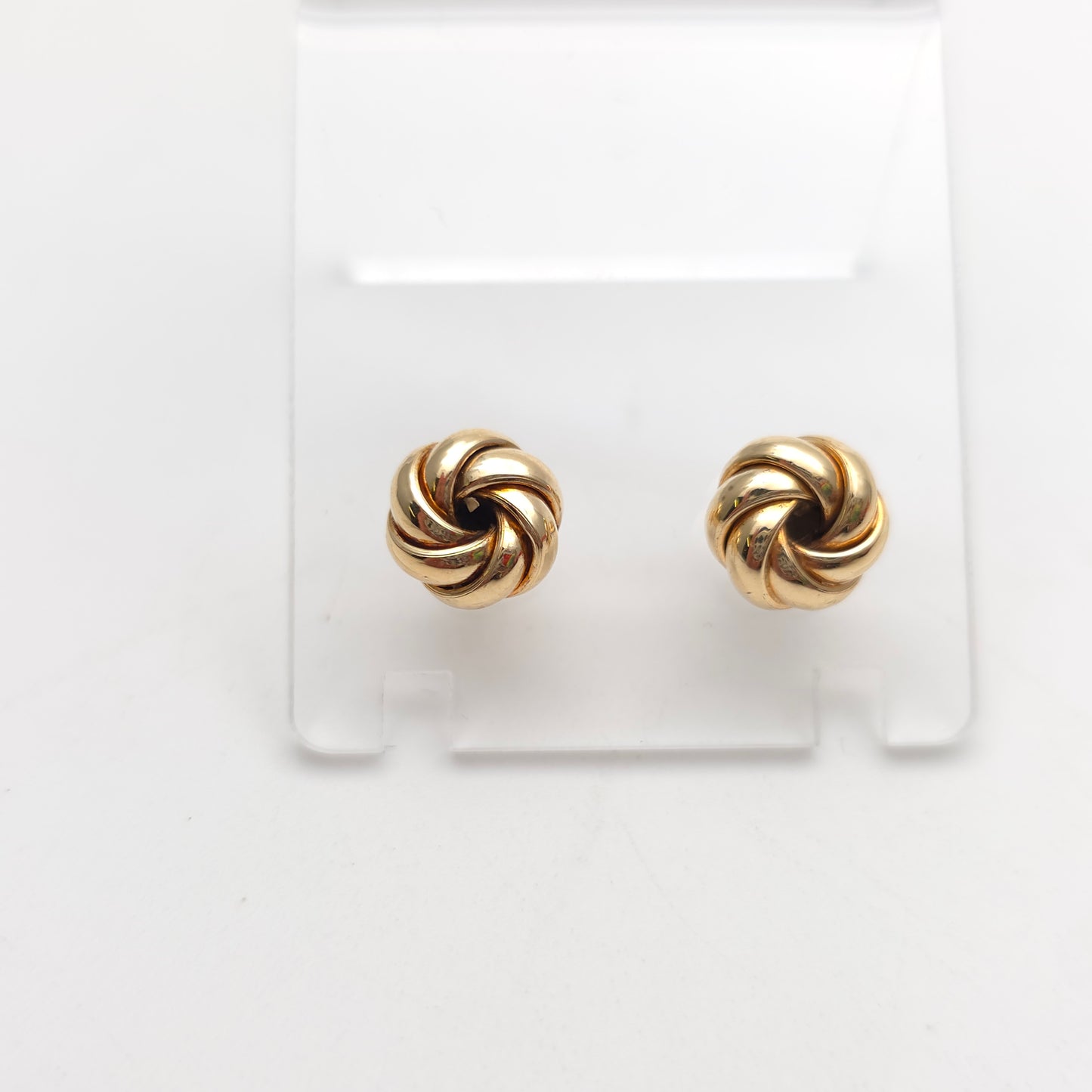 9ct Yellow Gold Multi Strand 9mm Round Knot Stud Earrings