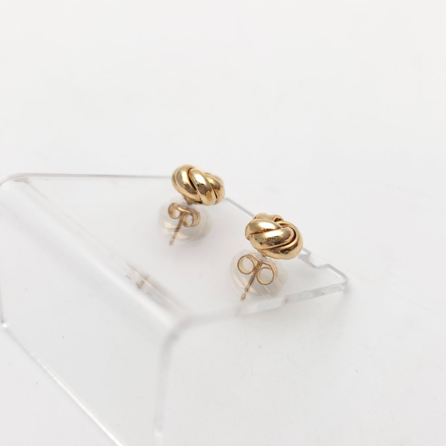9ct Yellow Gold Multi Strand 9mm Round Knot Stud Earrings